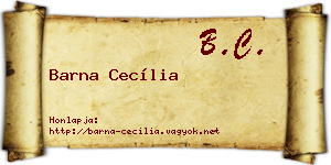 Barna Cecília névjegykártya